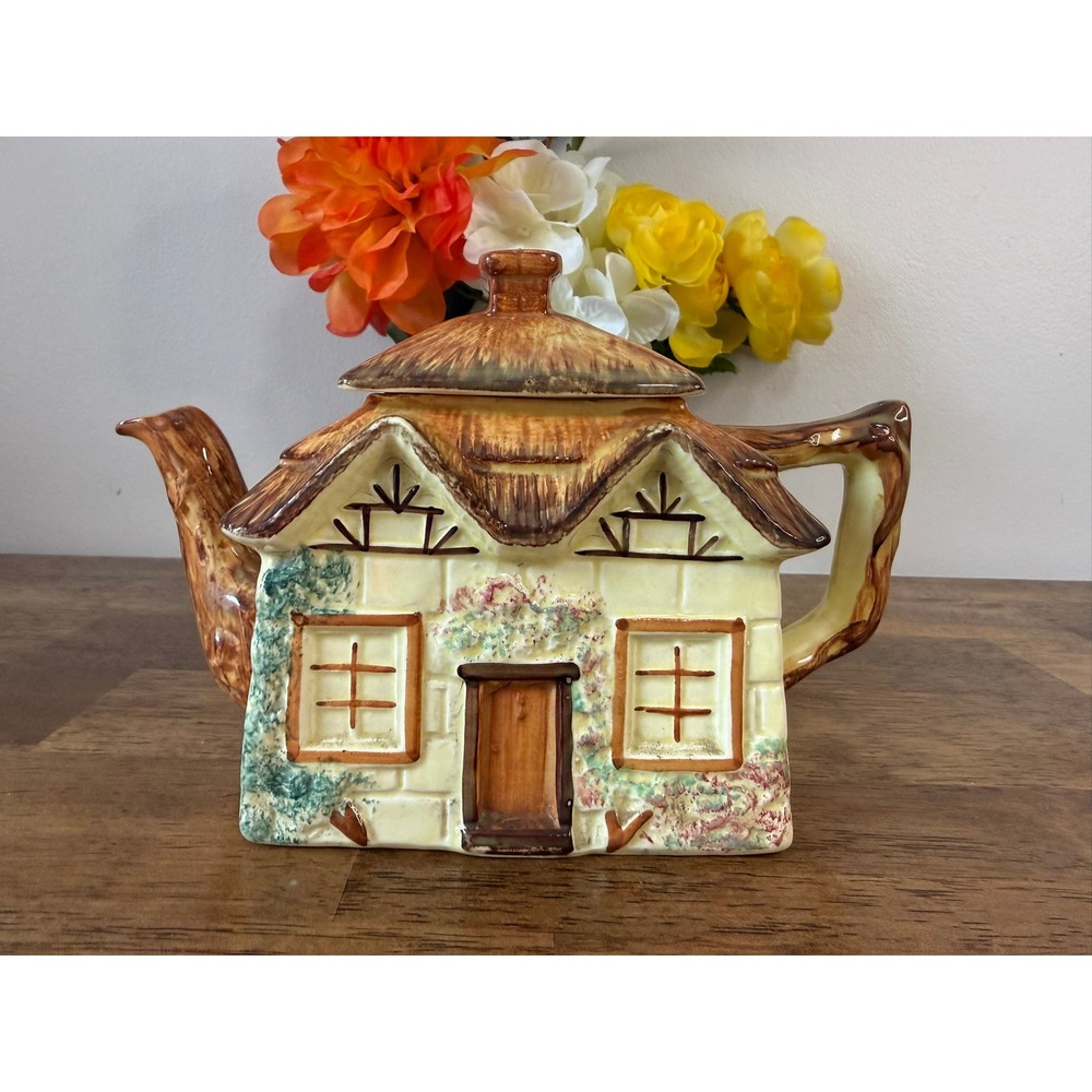 Vintage KSP Keele Street Pottery Cottage Ware Teapot England Hand Painted